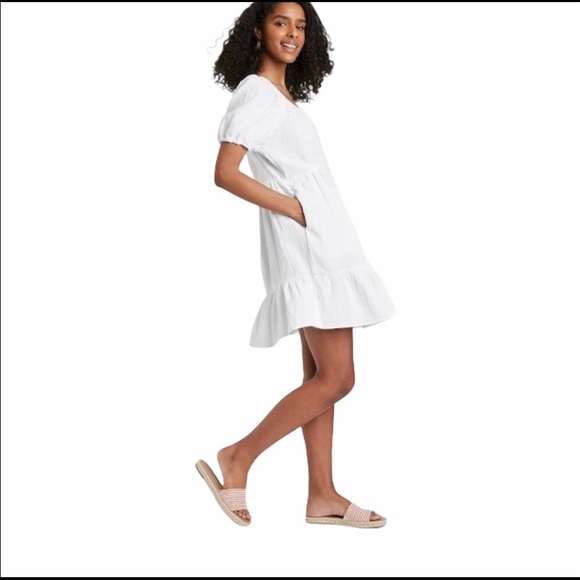 Universal Thread white cotton babydoll dress M & L - Picture 3 of 6